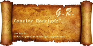 Gaszler Rodrigó névjegykártya